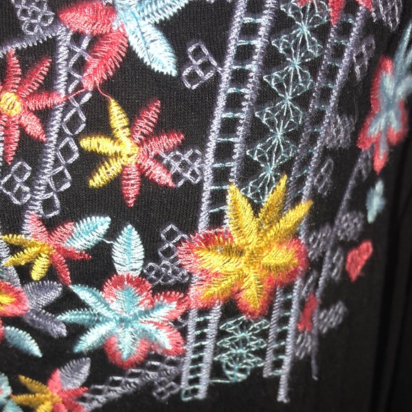 Black Embroidered Boho Top - Picture 10 of 13